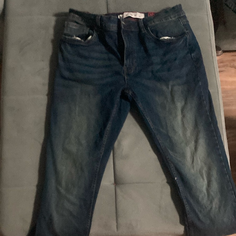 Slim Blue Jeans with Vintage Fading